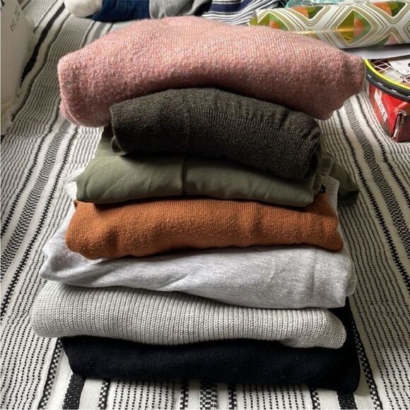 Sweater Bundle 5 Piece Mystery Box Knit Pullover Mock Crew Turtleneck Oversized - Picture 7 of 10